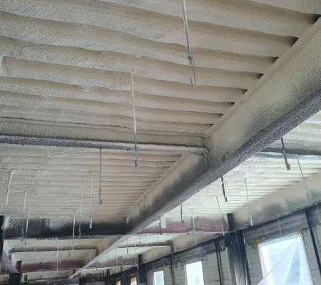 화성 제부도 공장 골데크 천장 경질우레탄폼 단열 시공